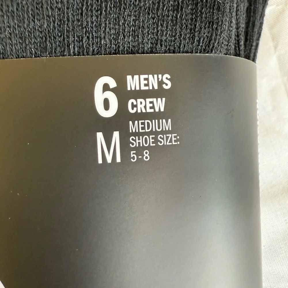 Adidas mens Athletic Cushioned Crew Socks With (6-pair)- Black and White